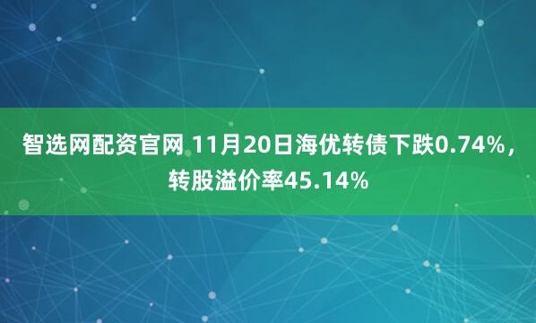 智选网配资官网 11月20日海优转债下跌0.74%，转股溢价率45.14%